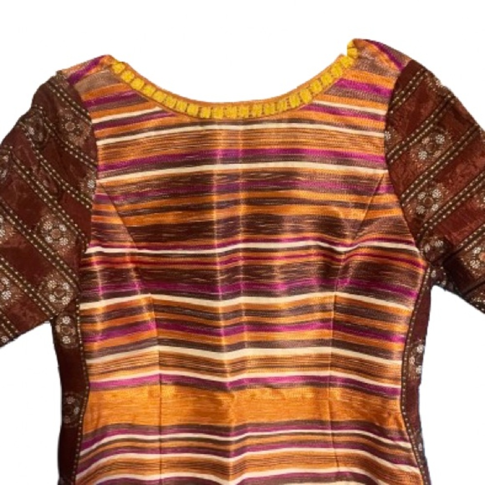 Oscar de la Renta Orange and Yellow Embroidered Garment - Picture 4 of 12